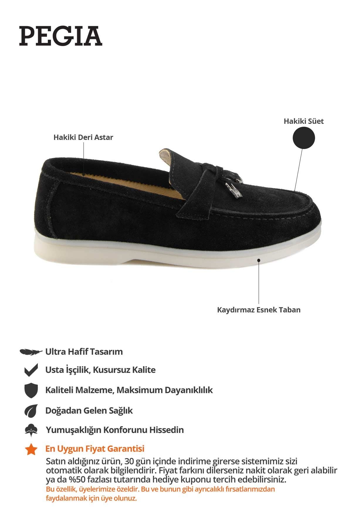 Pegia Genuine Suede Women's Loafer 700911  - Black