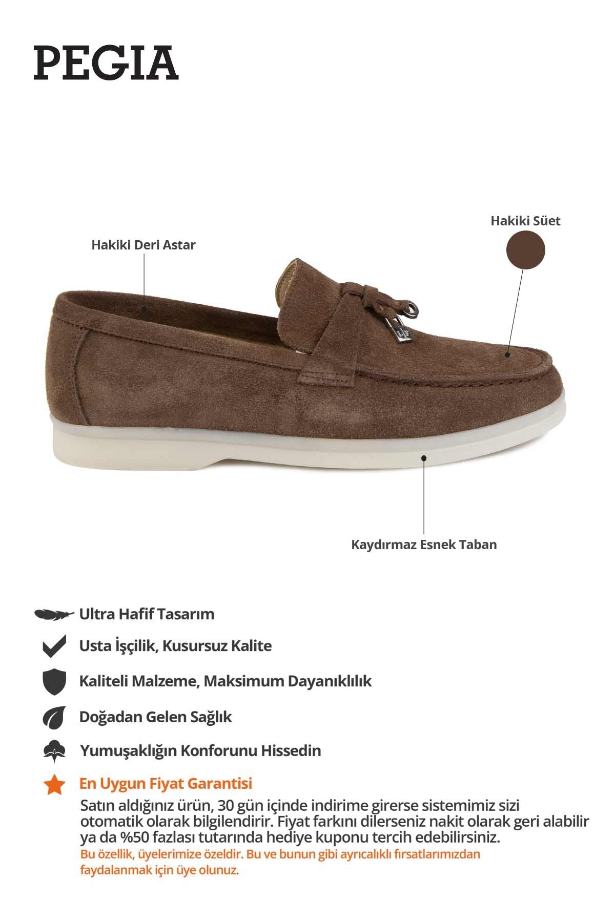 Pegia Genuine Suede Women's Loafer 700911  - Brown
