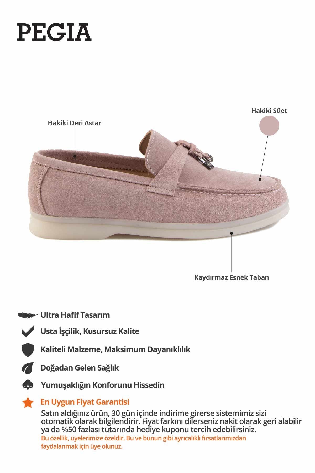 Pegia Genuine Suede Women's Loafer 700911  - Powder Pink