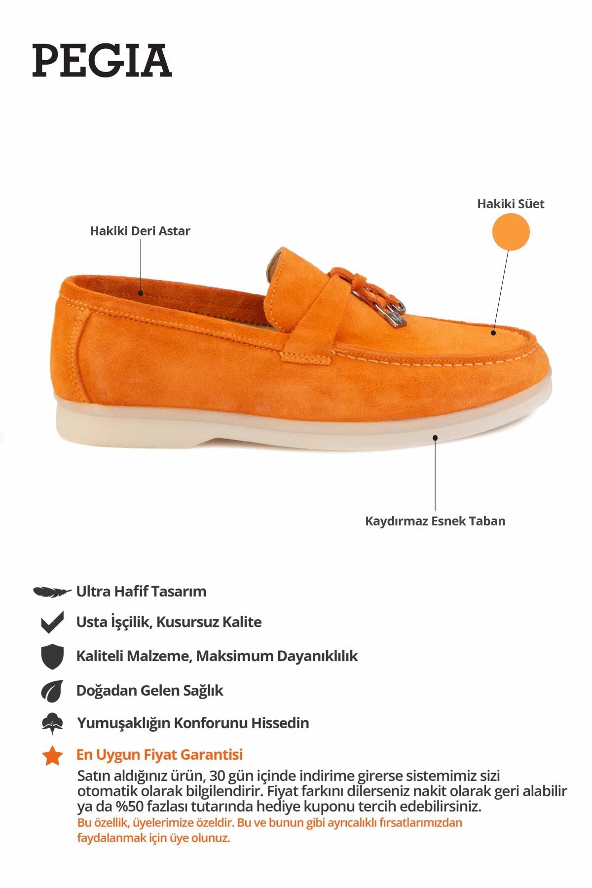 Pegia Genuine Suede Women's Loafer 700911  - Orange