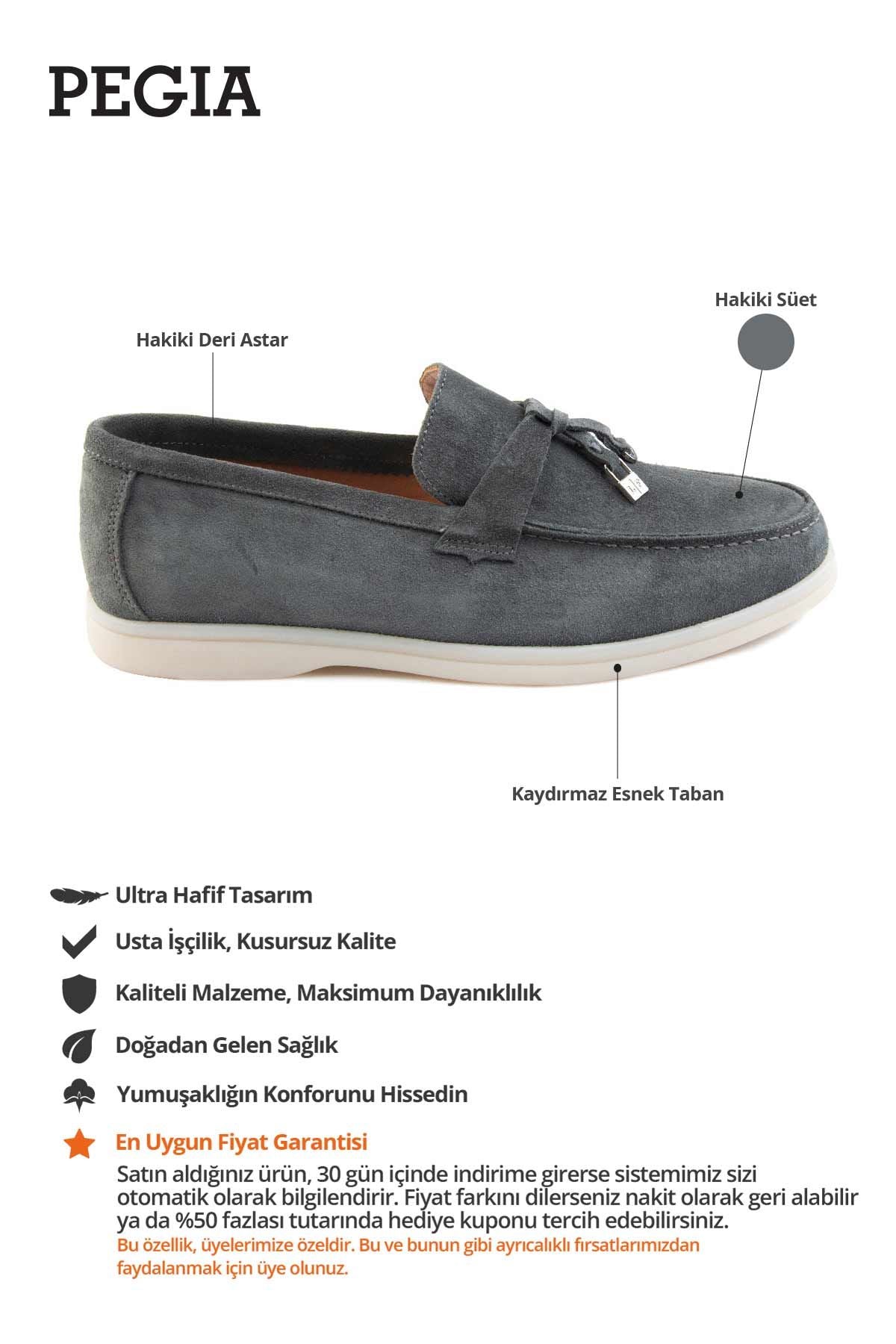 Pegia Genuine Suede Women's Loafer 700911  - Anthracite