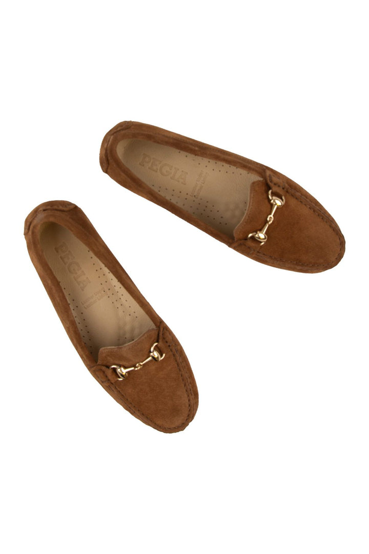 Pegia Genuine Suede Women's Loafers 700914  - Chestnut