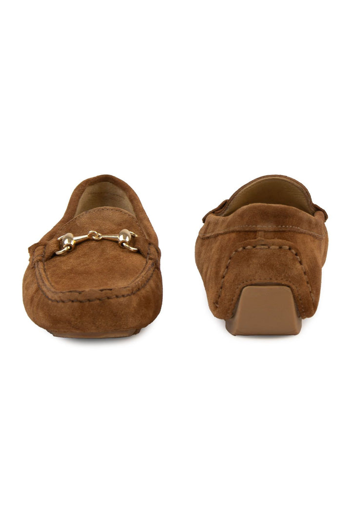 Pegia Genuine Suede Women's Loafers 700914  - Chestnut