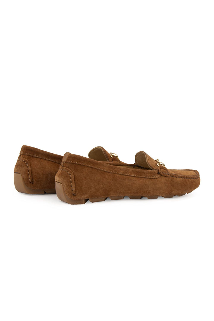 Pegia Genuine Suede Women's Loafers 700914  - Chestnut
