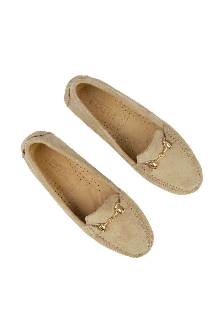 Pegia Genuine Suede Women's Loafers 700914  - Beige