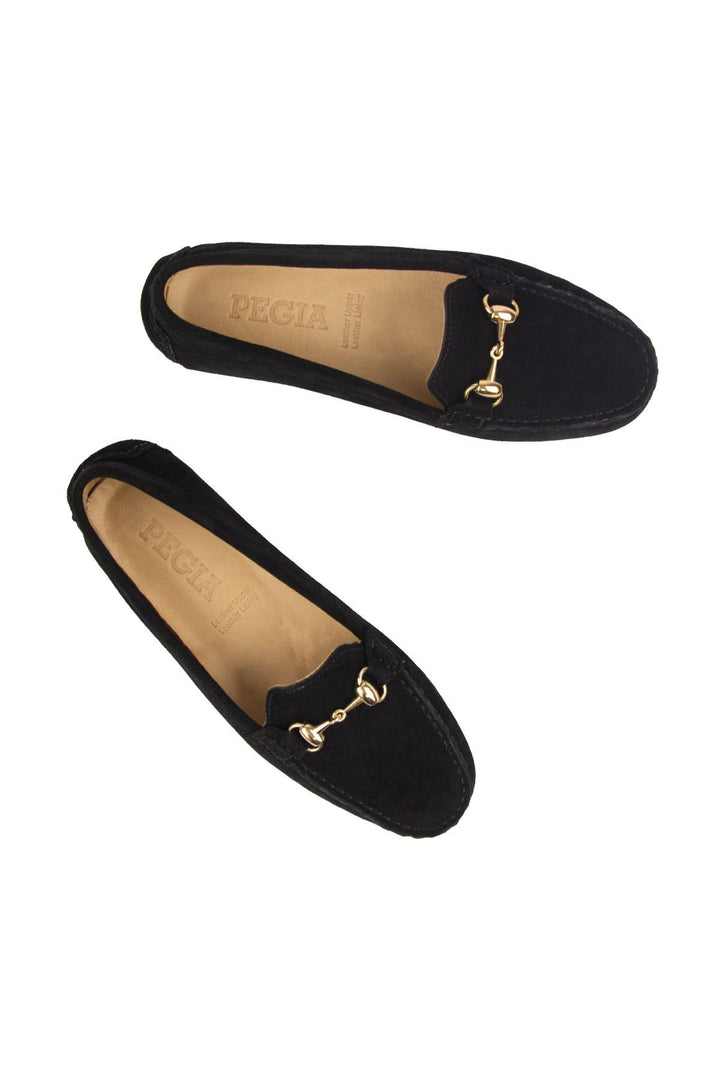 Pegia Genuine Suede Women's Loafers 700914  - Black