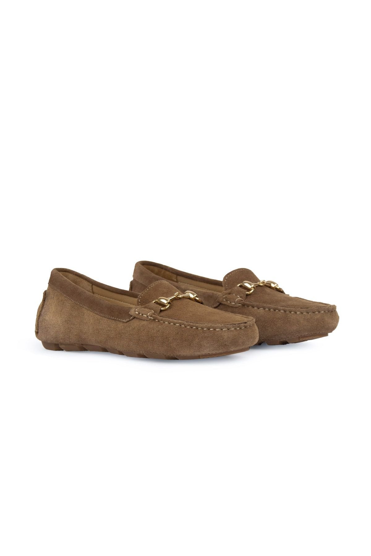 Pegia Genuine Suede Women's Loafers 700914  - Stone