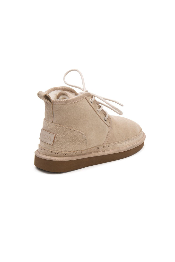 Pegia Shearling Lace-up Women's Boots 191112  - Beige