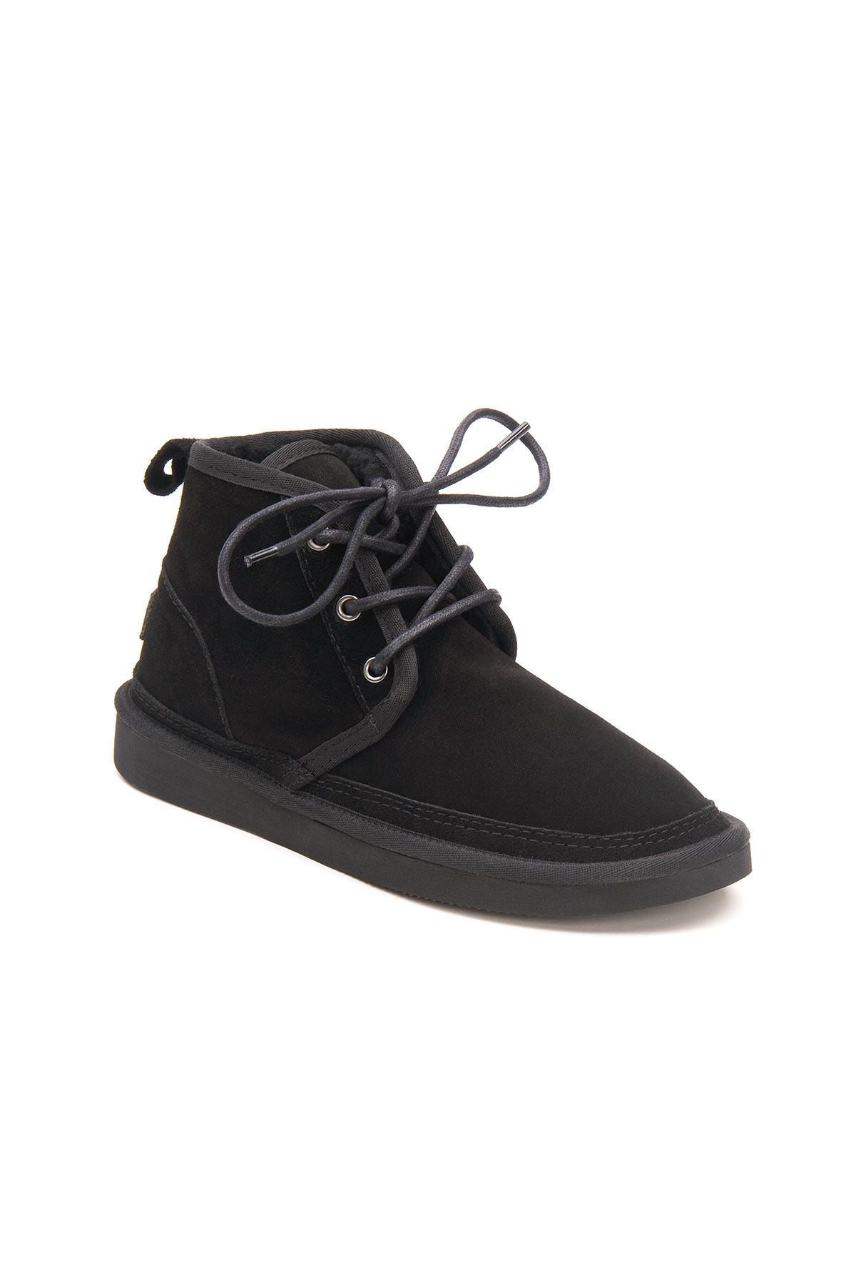 Pegia Shearling Lace-up Women's Boots 191112  - Black