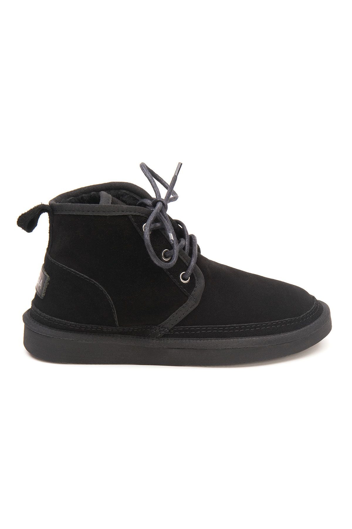 Pegia Shearling Lace-up Women's Boots 191112  - Black