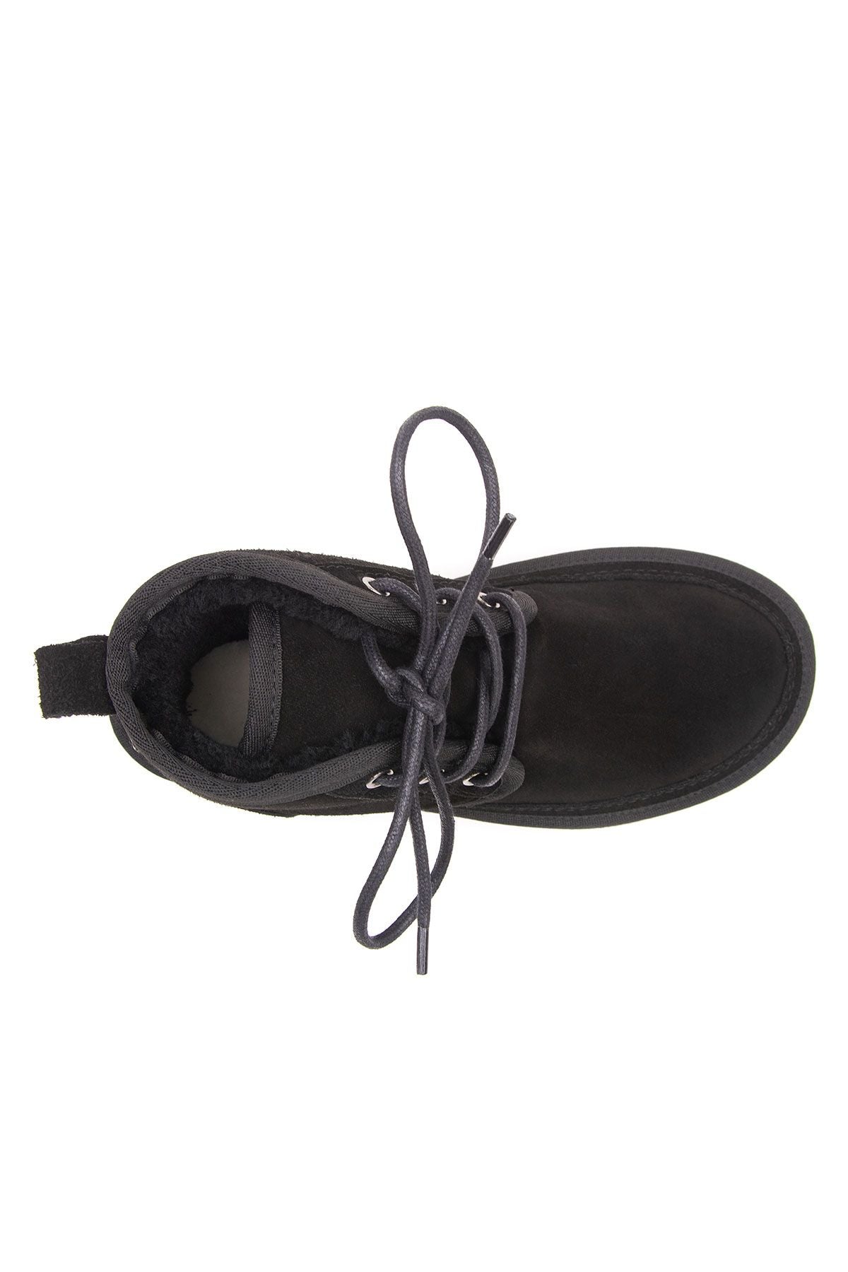 Pegia Shearling Lace-up Women's Boots 191112  - Black