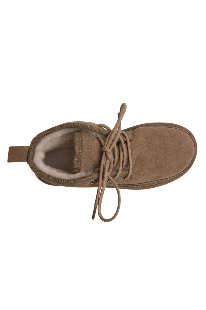 Pegia Shearling Lace-up Women's Boots 191112  - Stone