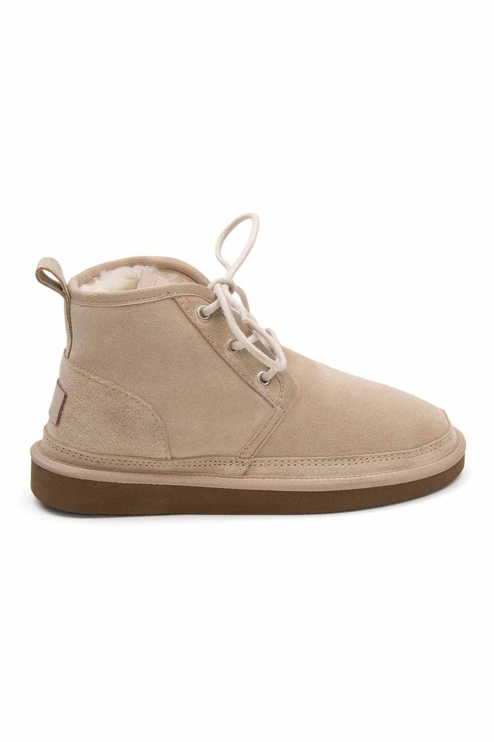 Pegia Shearling Lace-up Women's Boots 191112  - Beige