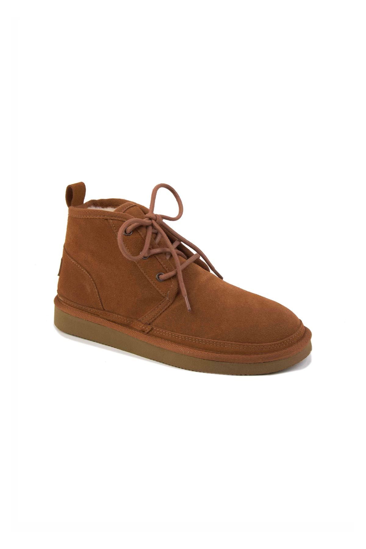 Pegia Shearling Lace-up Women's Boots 191112  - Chestnut