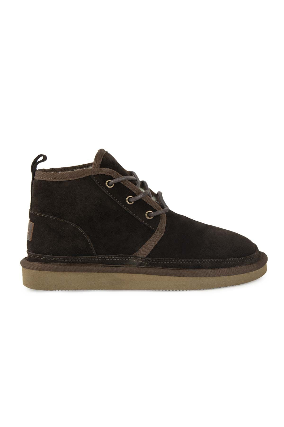 Pegia Shearling Lace-up Women's Boots 191112  - Choco