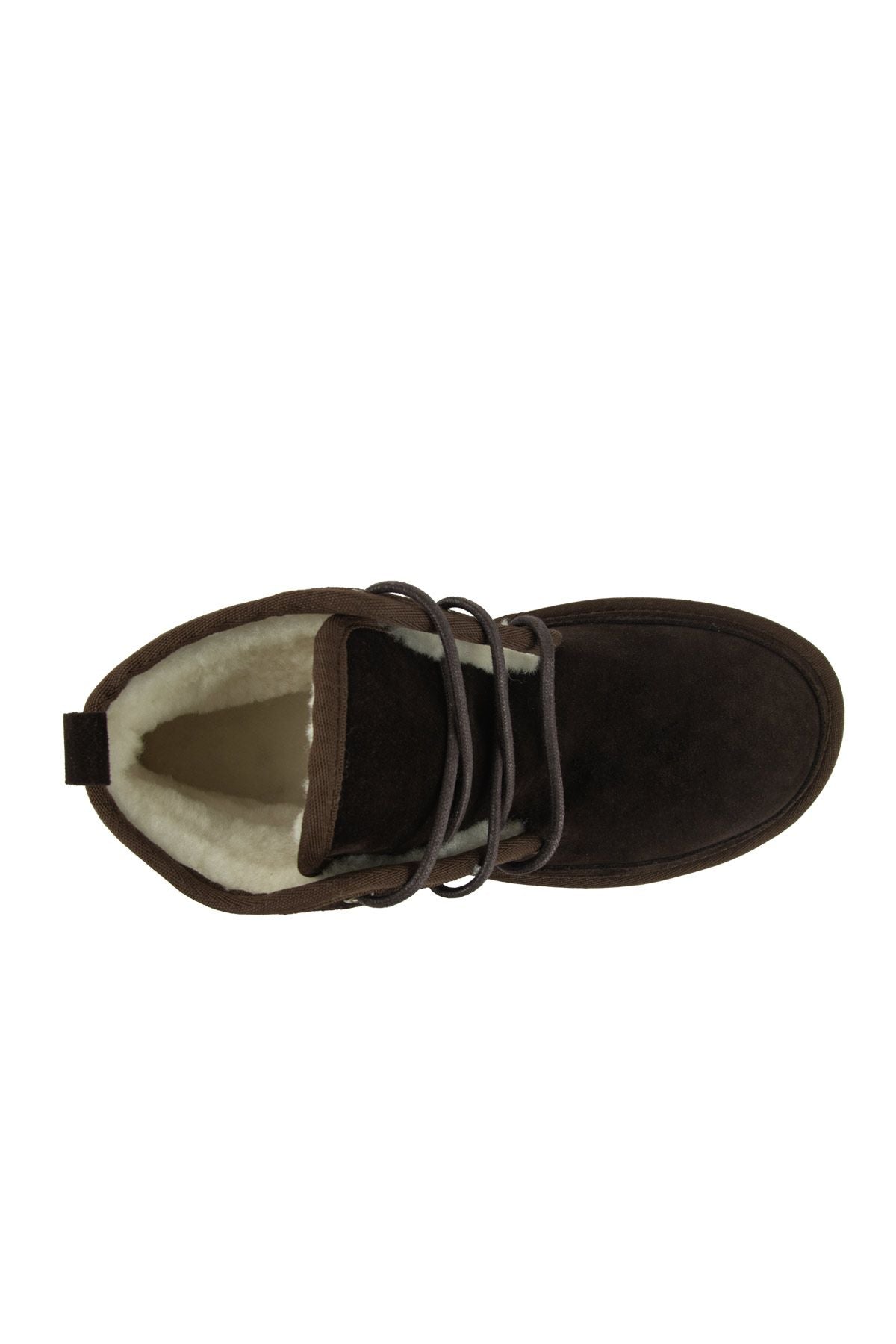 Pegia Shearling Lace-up Women's Boots 191112  - Choco