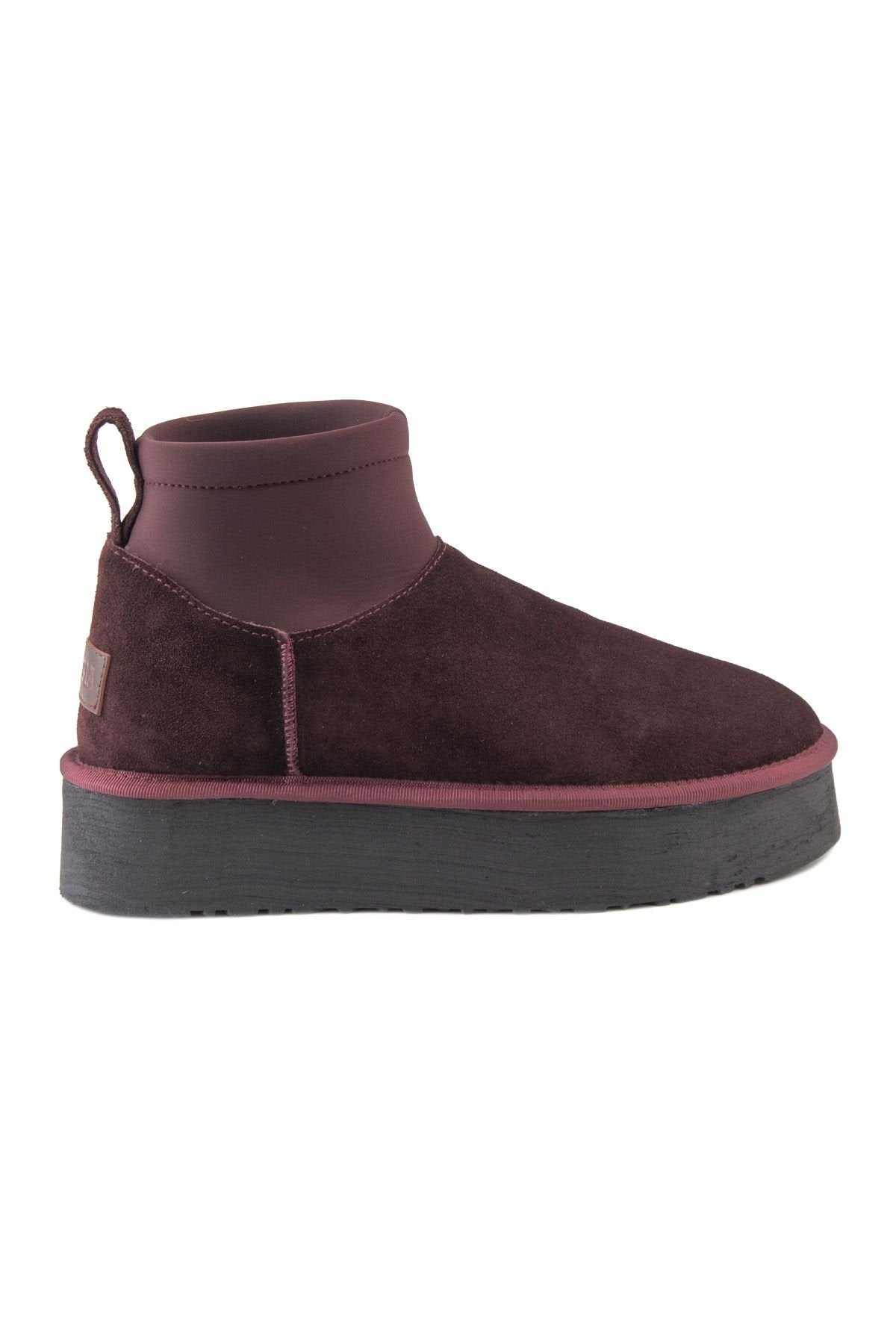 Pegia Sheepskin Stretch Mini Boots 191151  - Burgundy