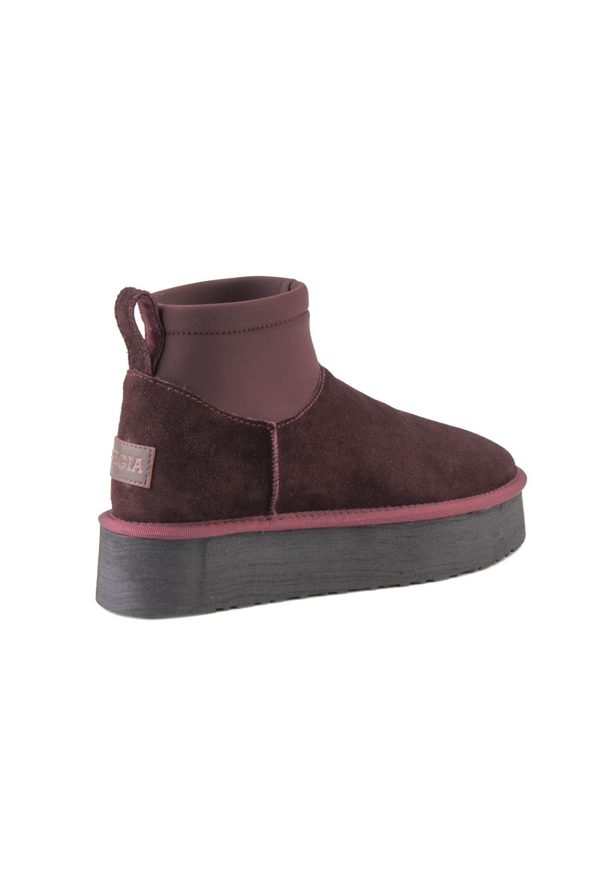 Pegia Sheepskin Stretch Mini Boots 191151  - Burgundy