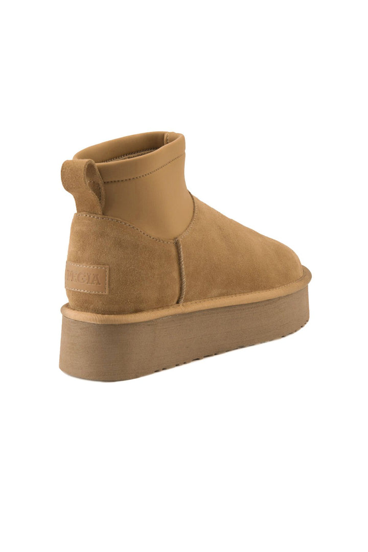 Pegia Sheepskin Stretch Mini Boots 191151  - Chestnut