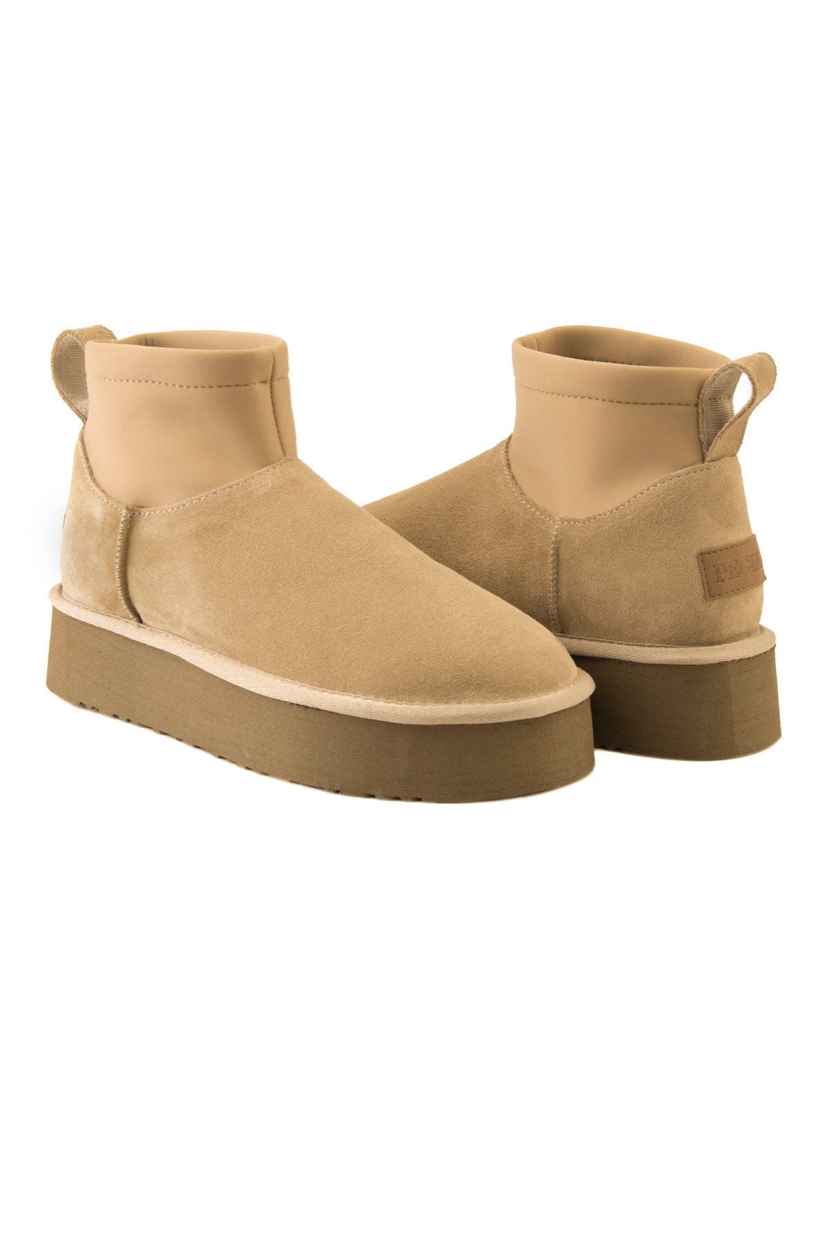 Pegia Sheepskin Stretch Mini Boots 191151  - Stone