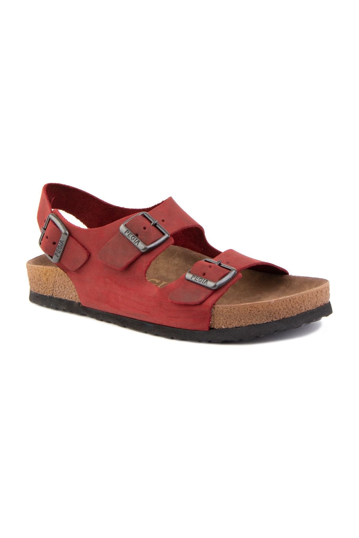 Pegia Women's Strappy Leather Sandals 215515  - Red