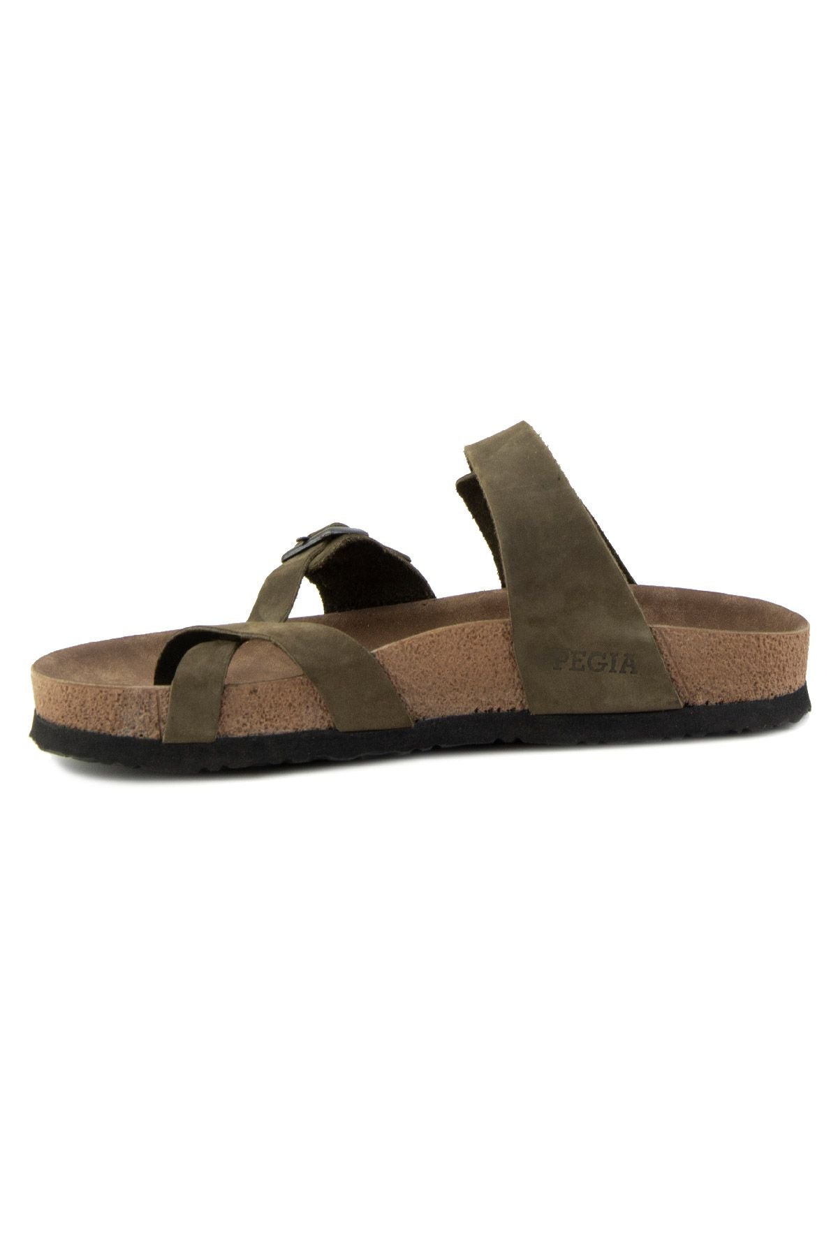 Pegia Women's Leather Slippers 215522  - Khaki