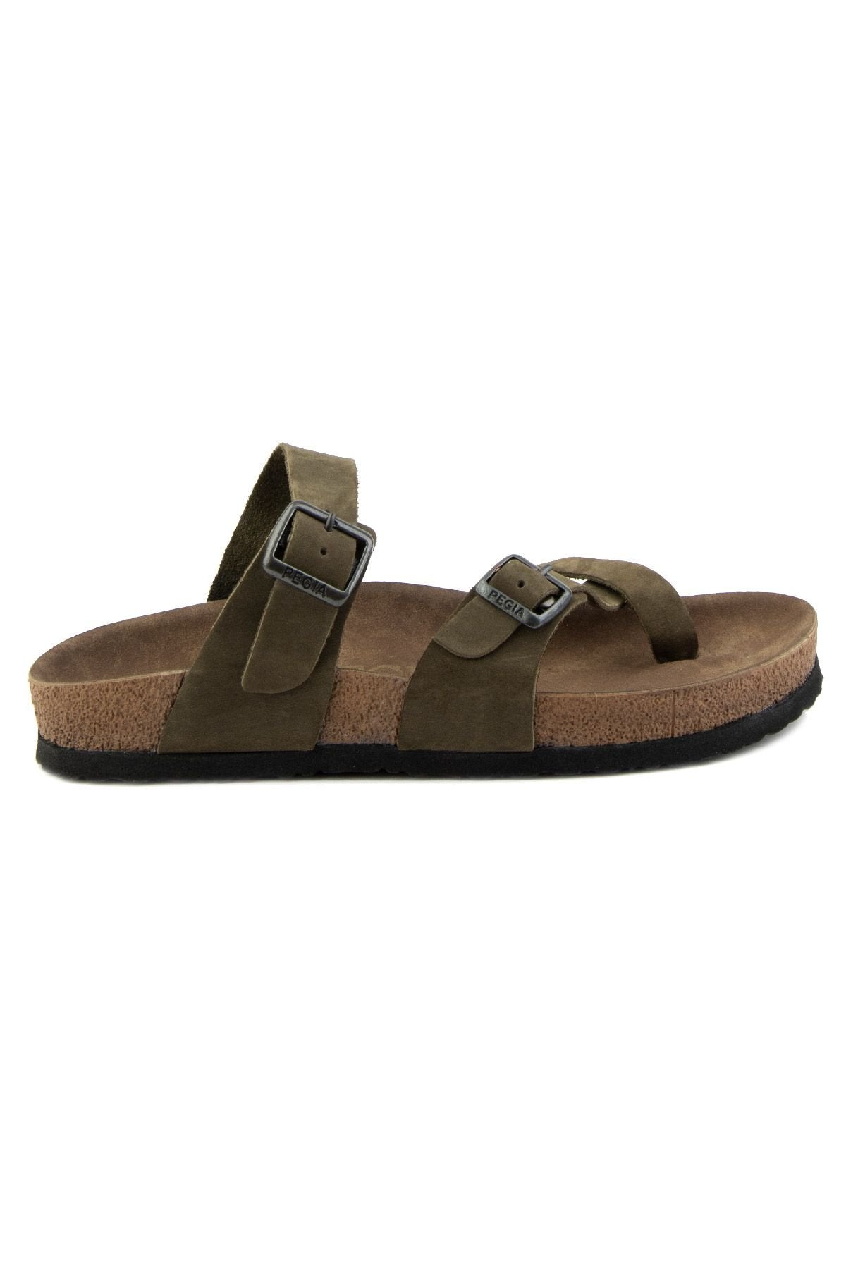 Pegia Women's Leather Slippers 215522  - Khaki