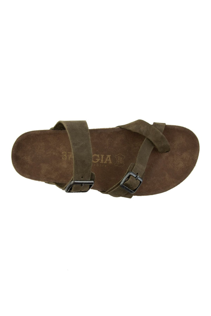 Pegia Women's Leather Slippers 215522  - Khaki