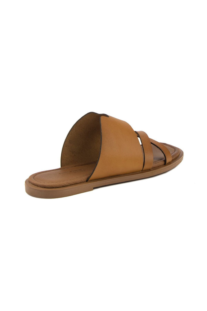 Pegia Women's Leather Slippers DG6008  - Chestnut