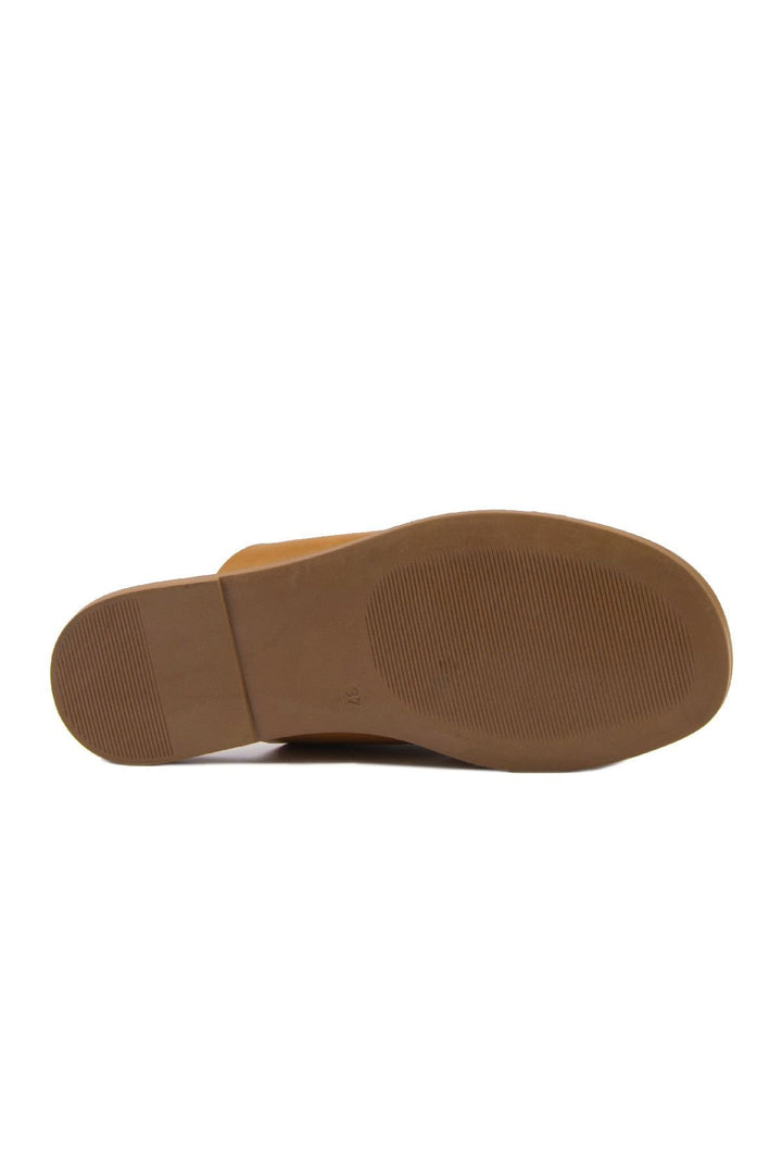 Pegia Women's Leather Slippers DG6008  - Chestnut