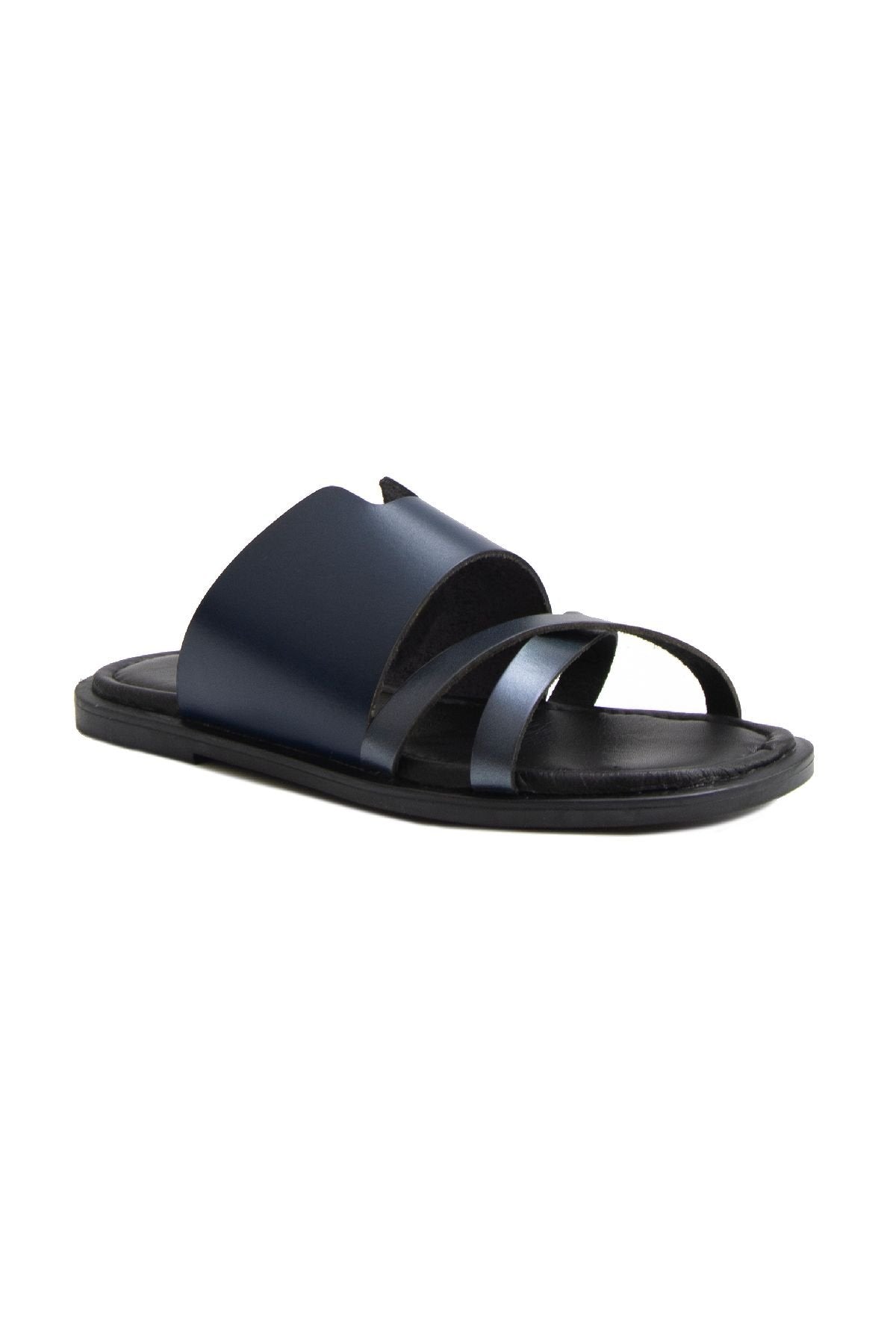 Pegia Women's Leather Slippers DG6008  - Navy