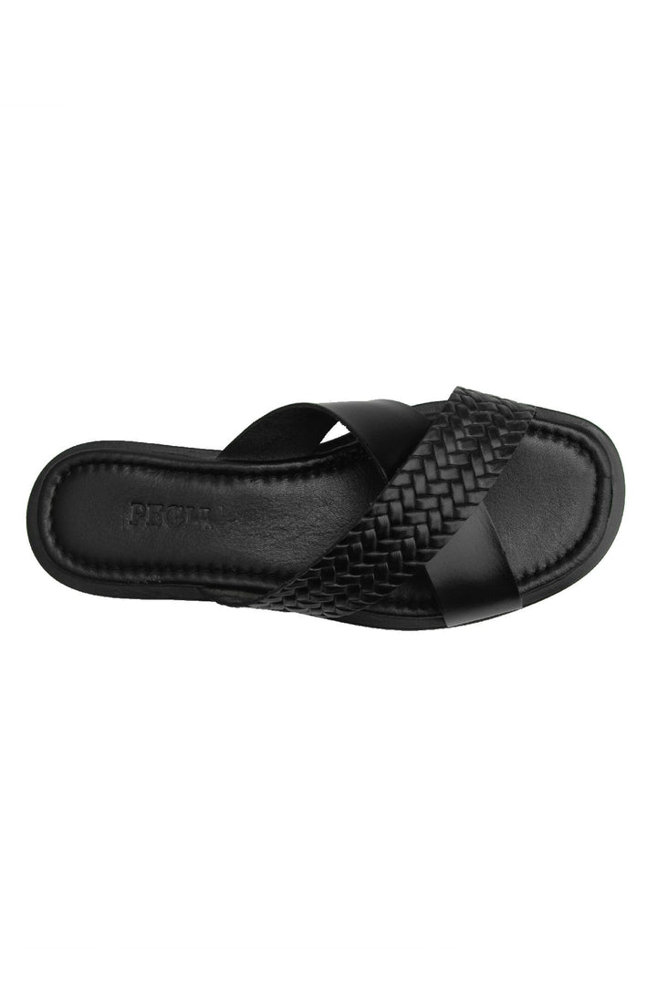 Pegia Women's Leather Slippers DG6014  - Black