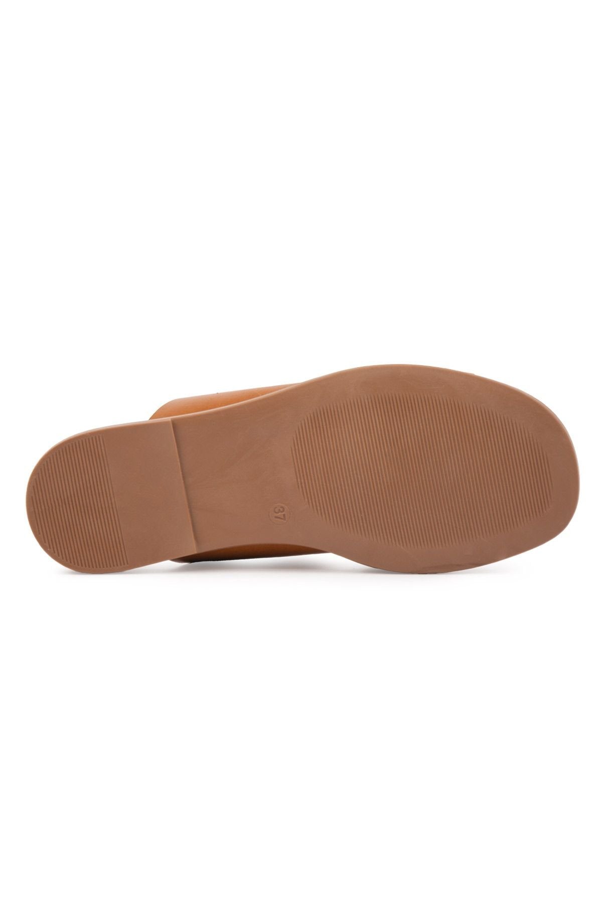 Pegia Strappy Leather Women's Slippers DG6062  - Chestnut