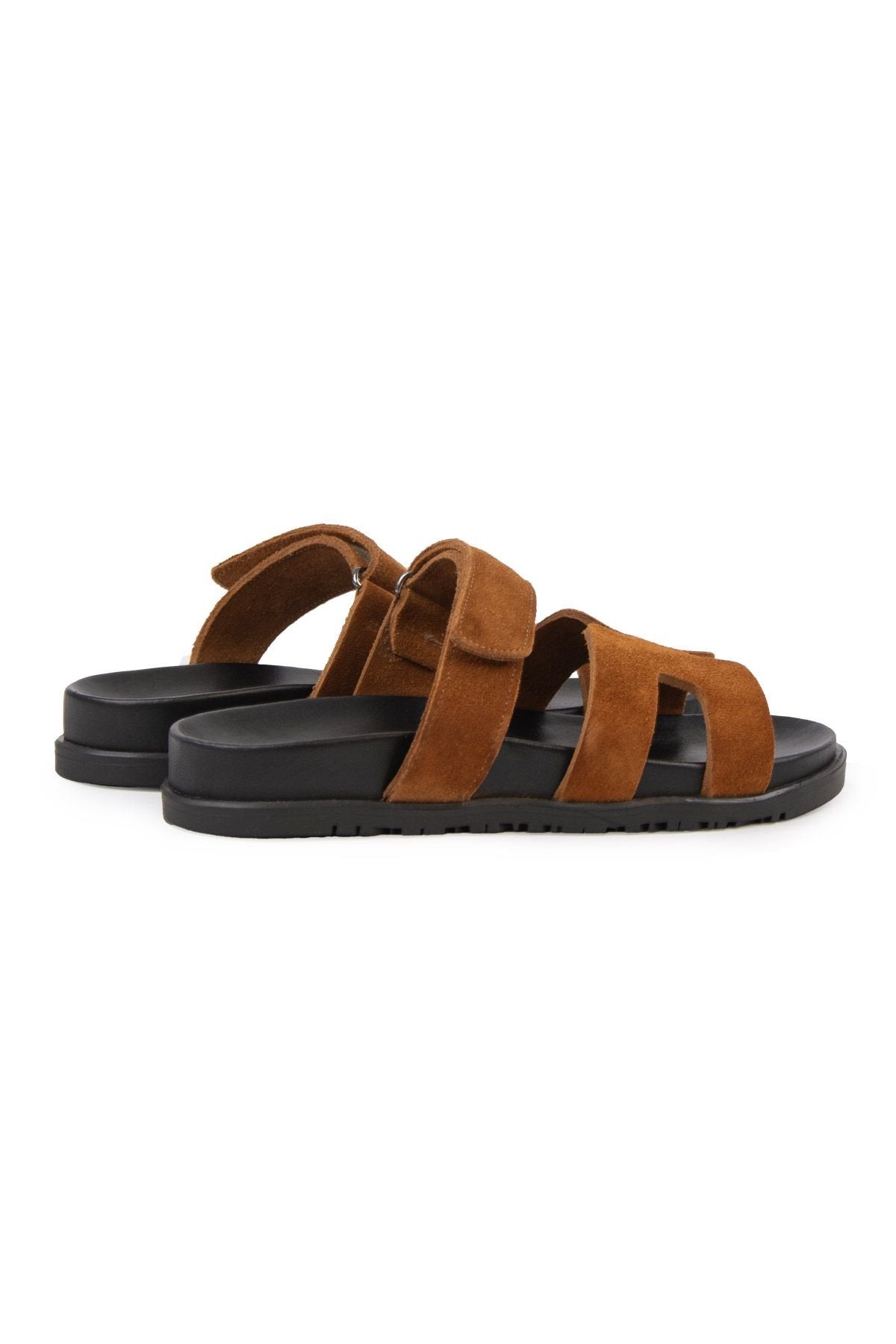 Pegia Women's Suede Strap Slippers 215516  - Chestnut