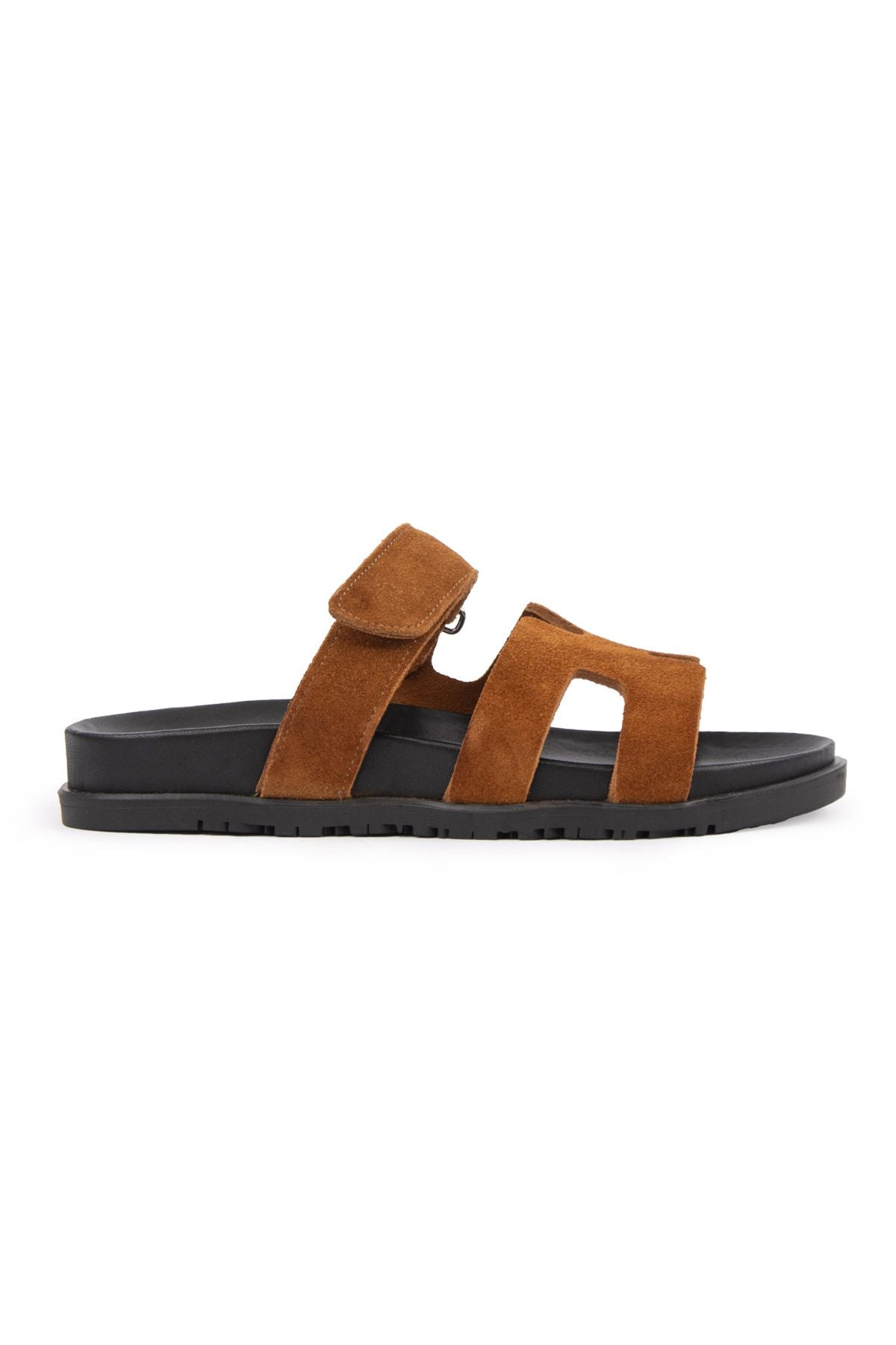 Pegia Women's Suede Strap Slippers 215516  - Chestnut