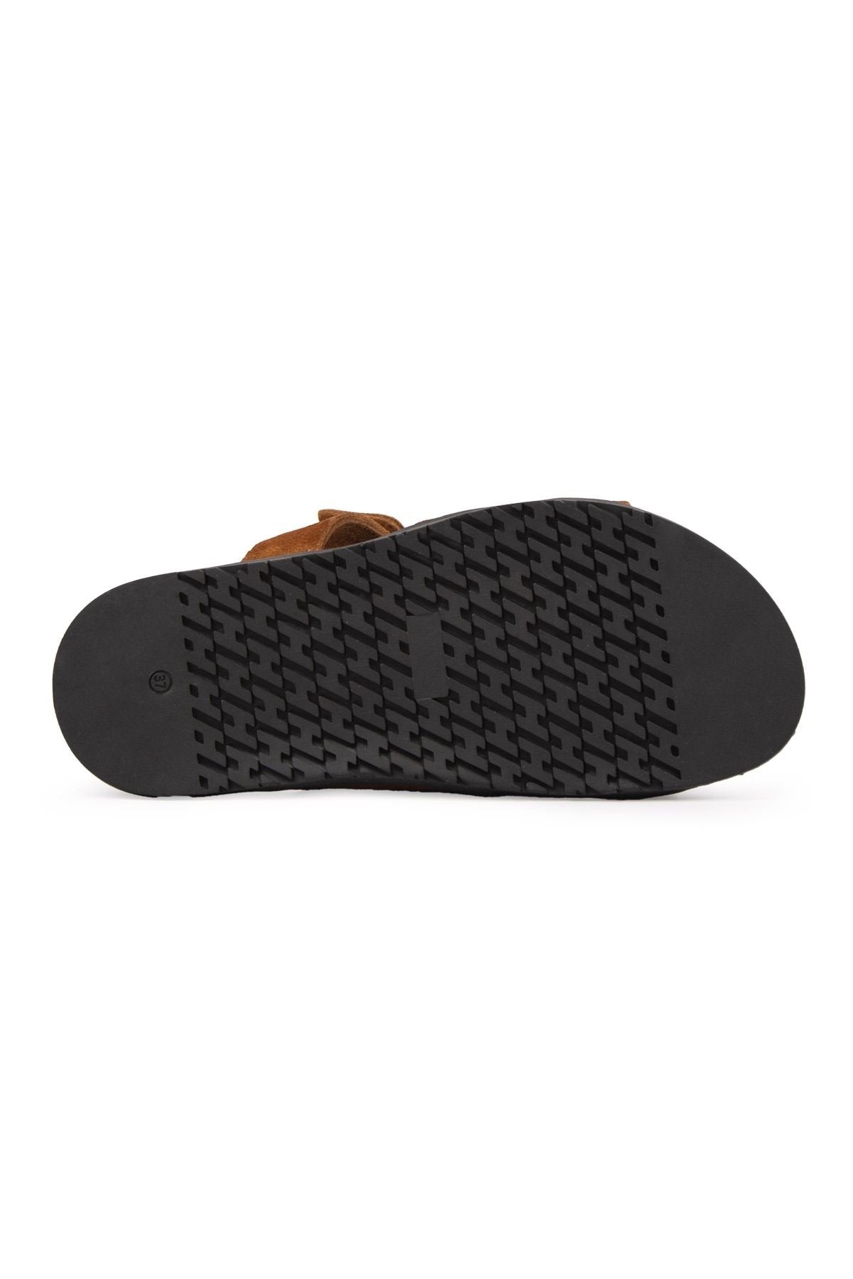 Pegia Women's Suede Strap Slippers 215516  - Chestnut