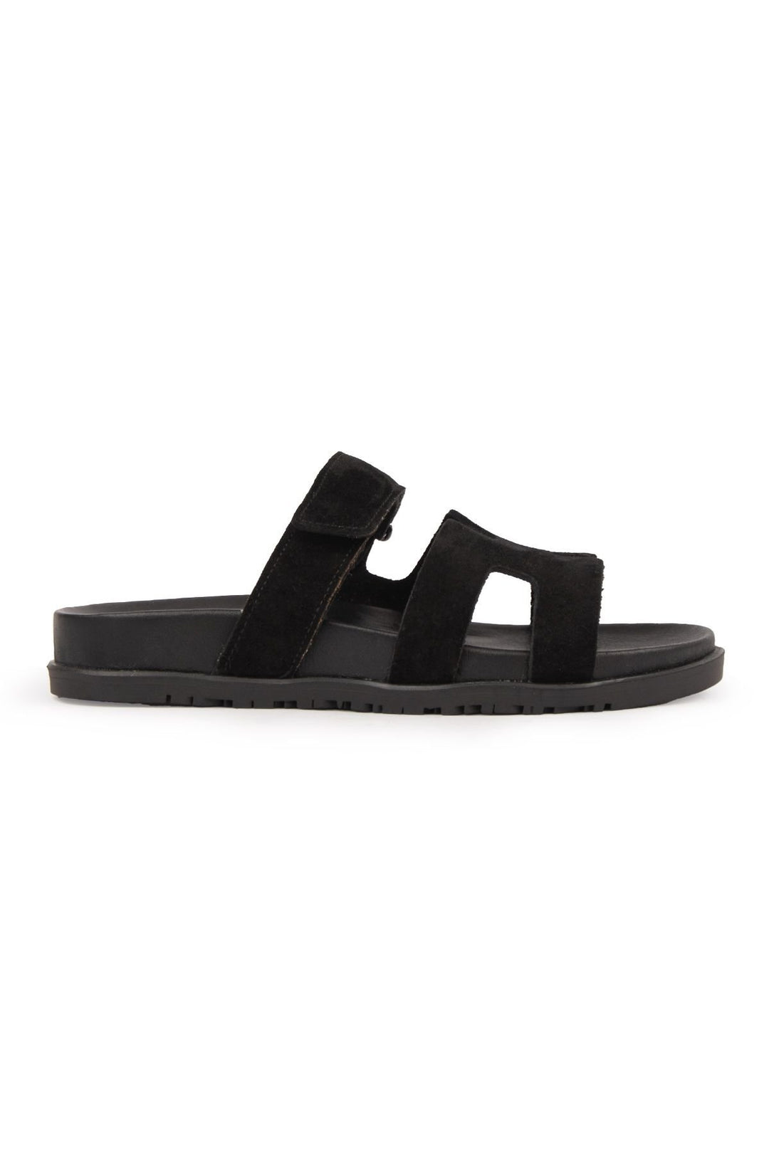 Pegia Women's Suede Strap Slippers 215516  - Black