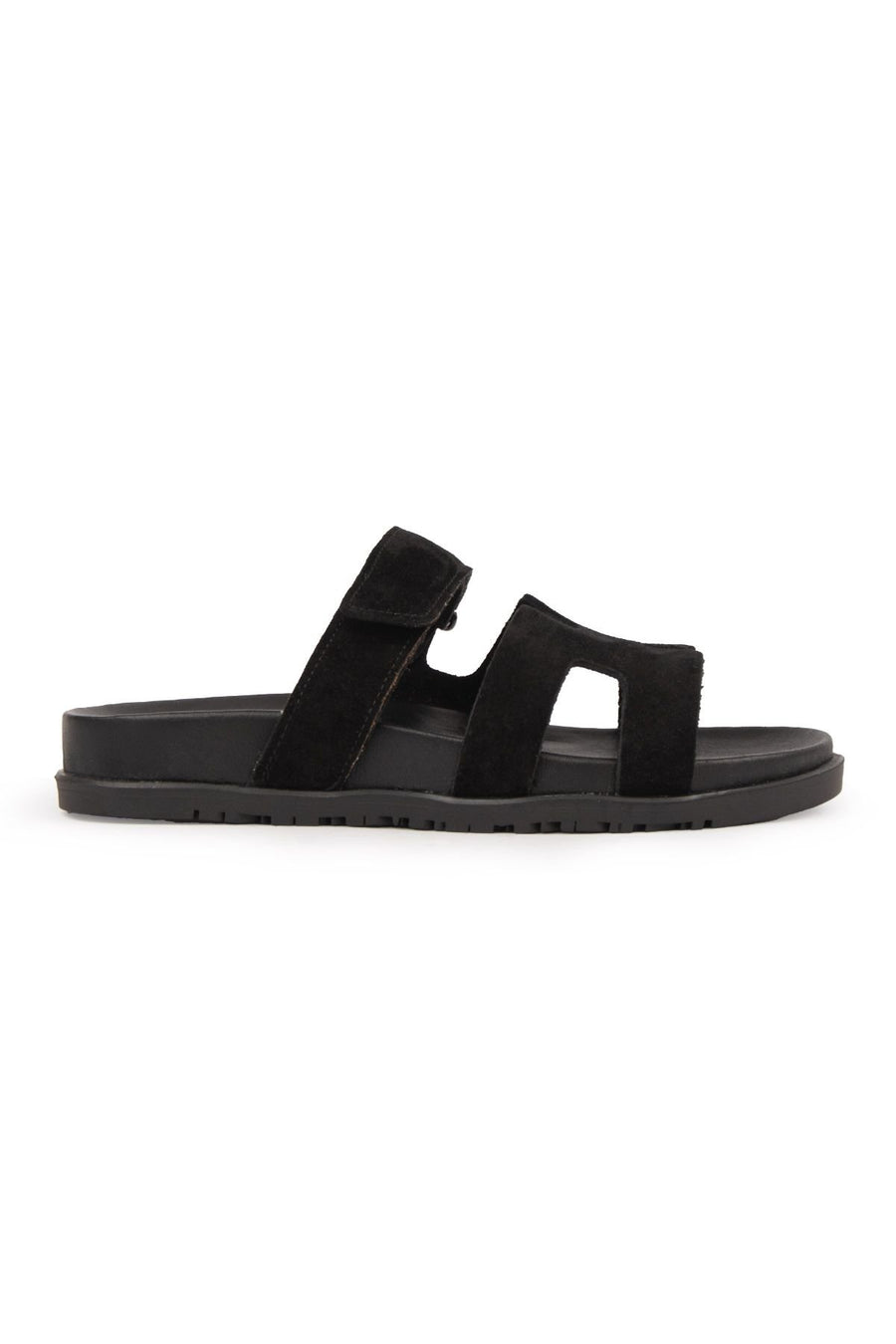 Pegia Women's Suede Strap Slippers 215516  - Black