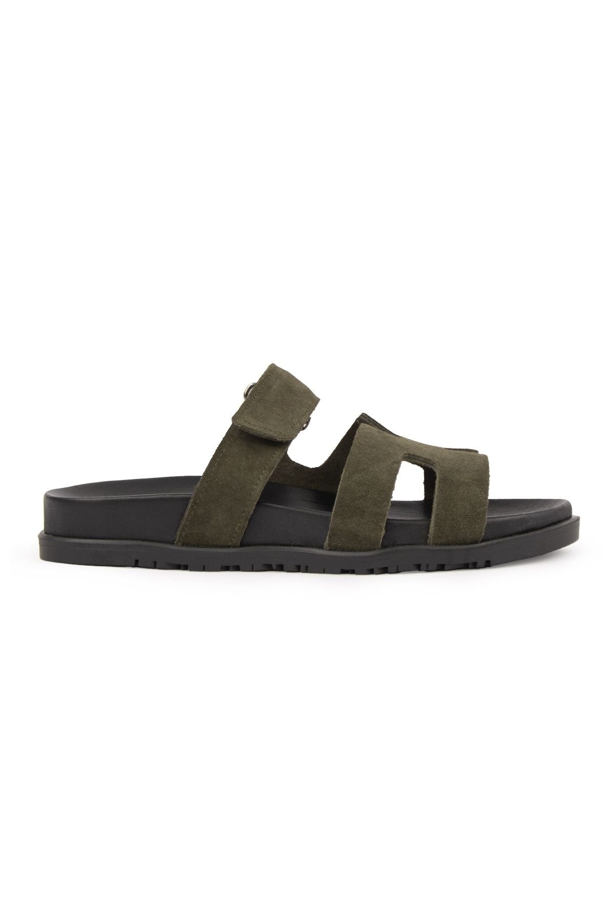 Pegia Women's Suede Strap Slippers 215516  - Emerald