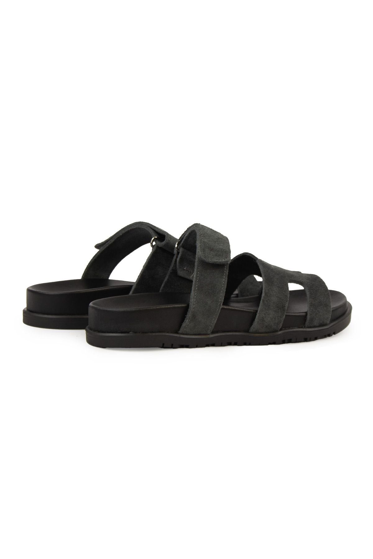 Pegia Women's Suede Strap Slippers 215516  - Anthracite