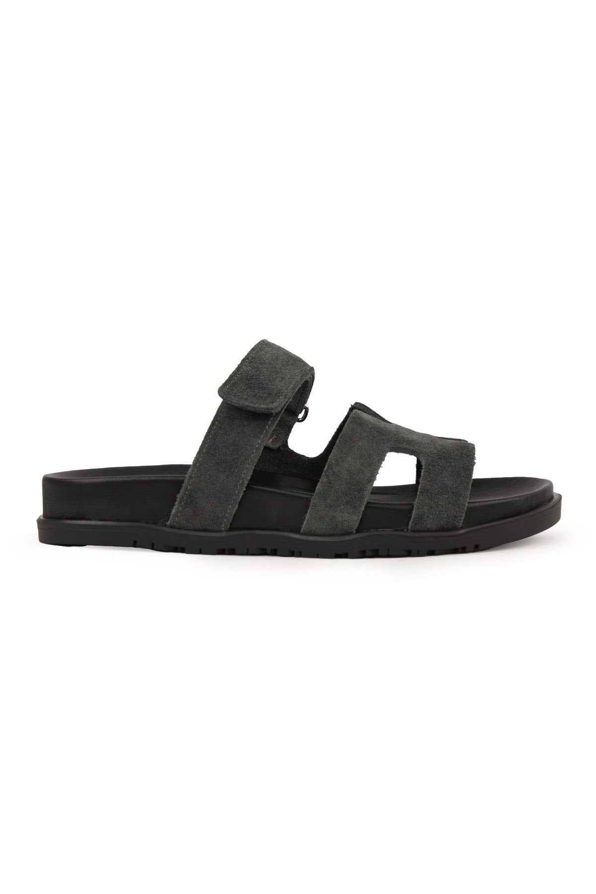Pegia Women's Suede Strap Slippers 215516  - Anthracite