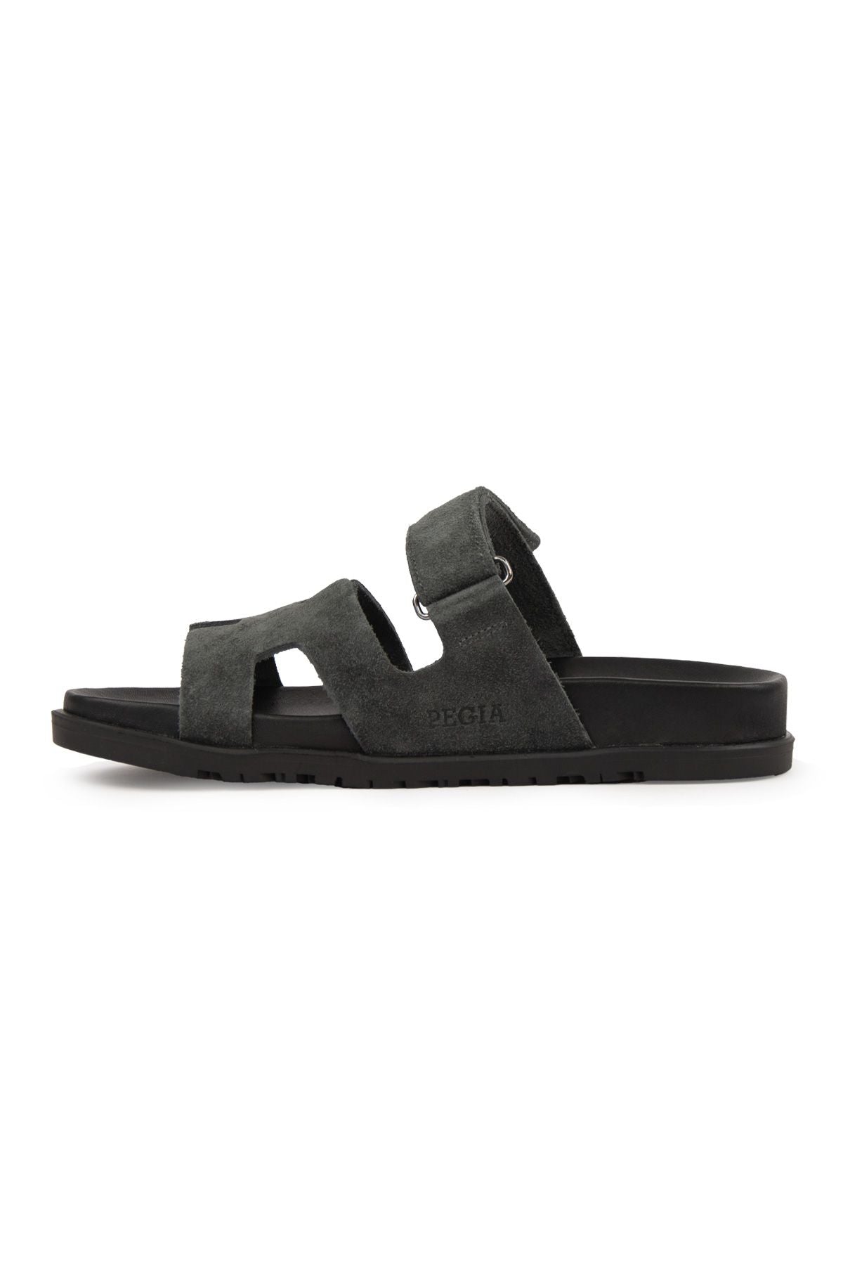 Pegia Women's Suede Strap Slippers 215516  - Anthracite