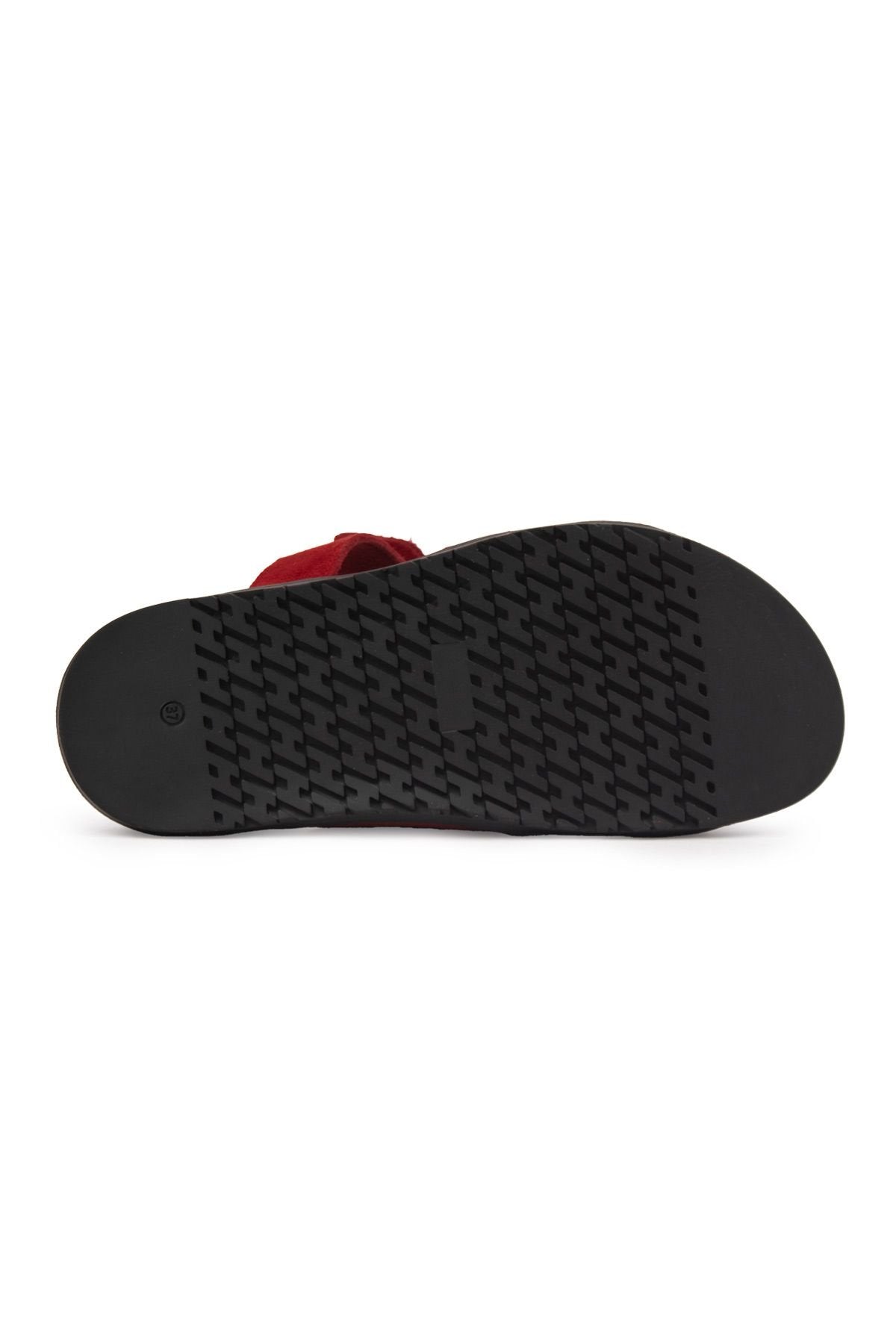Pegia Women's Suede Strap Slippers 215516  - Red