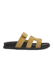 Pegia Women's Suede Strap Slippers 215516  - Mustard
