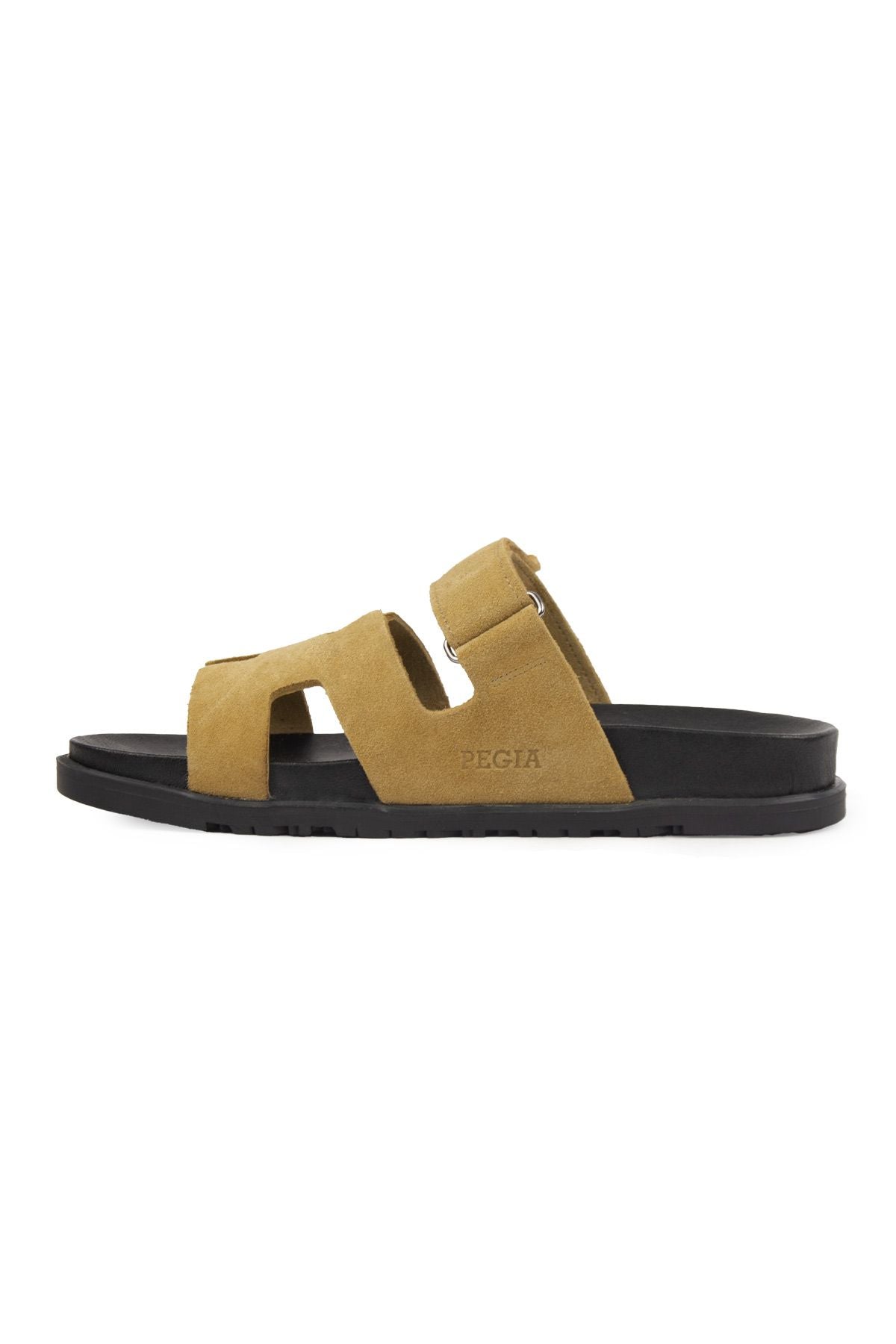 Pegia Women's Suede Strap Slippers 215516  - Mustard