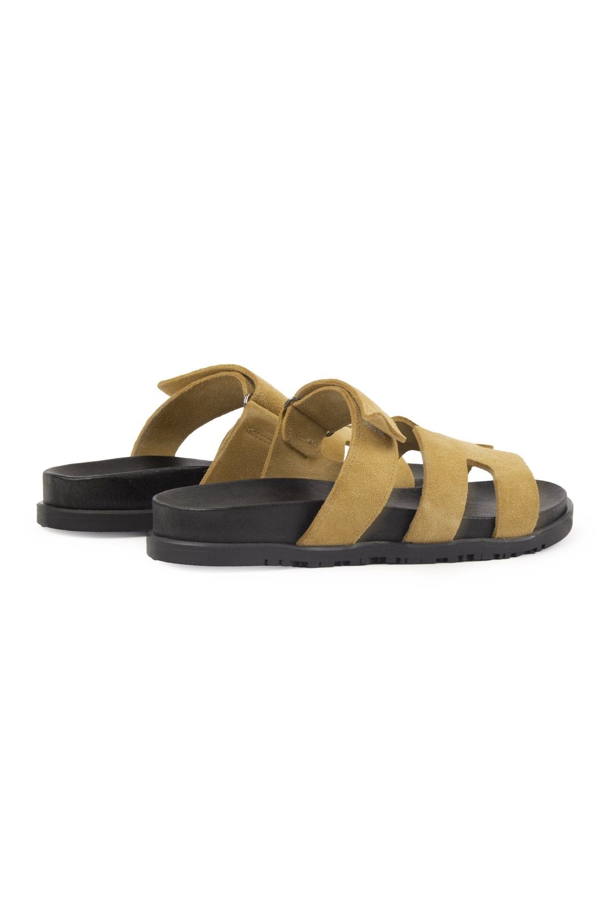 Pegia Women's Suede Strap Slippers 215516  - Mustard