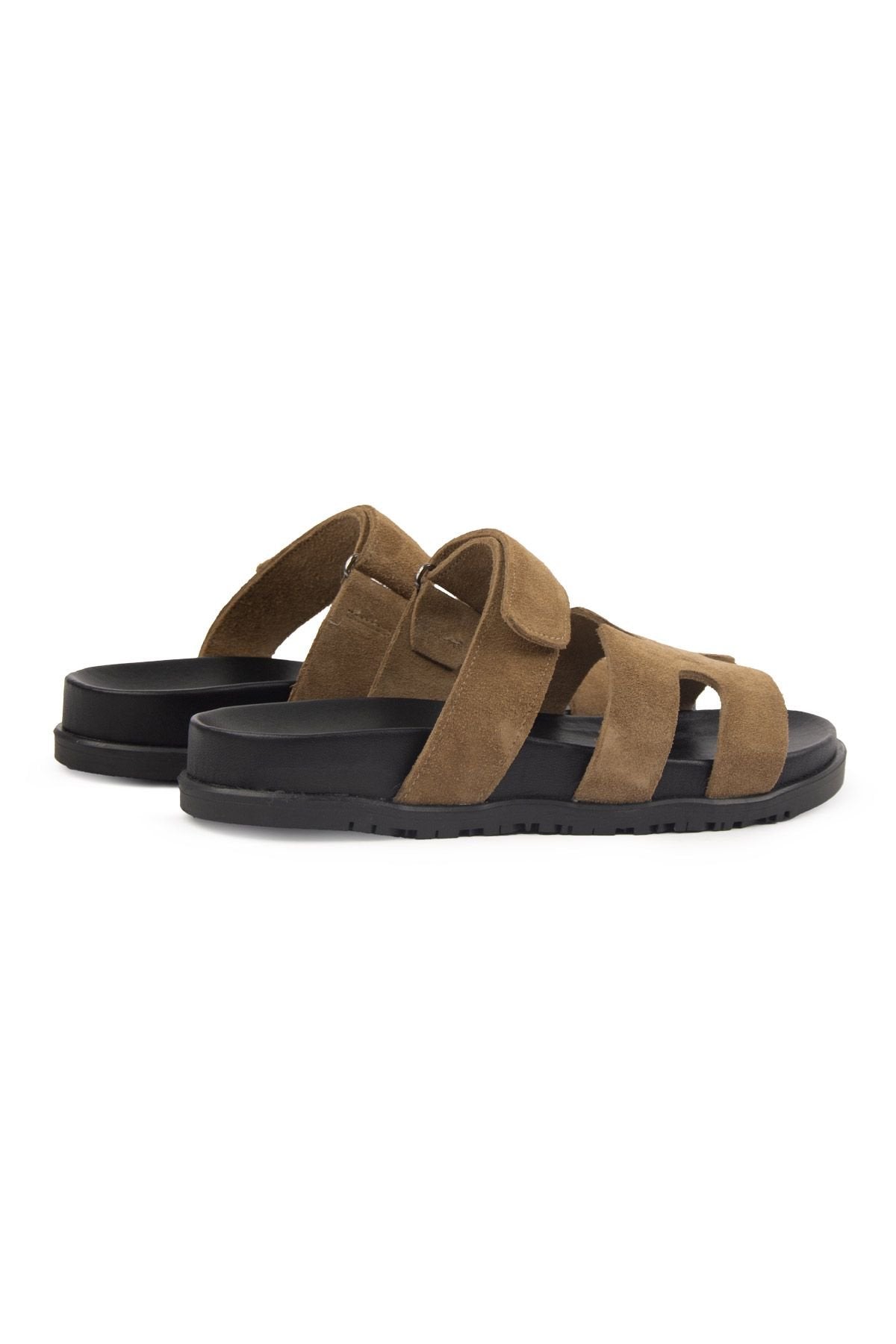 Pegia Women's Suede Strap Slippers 215516  - Stone
