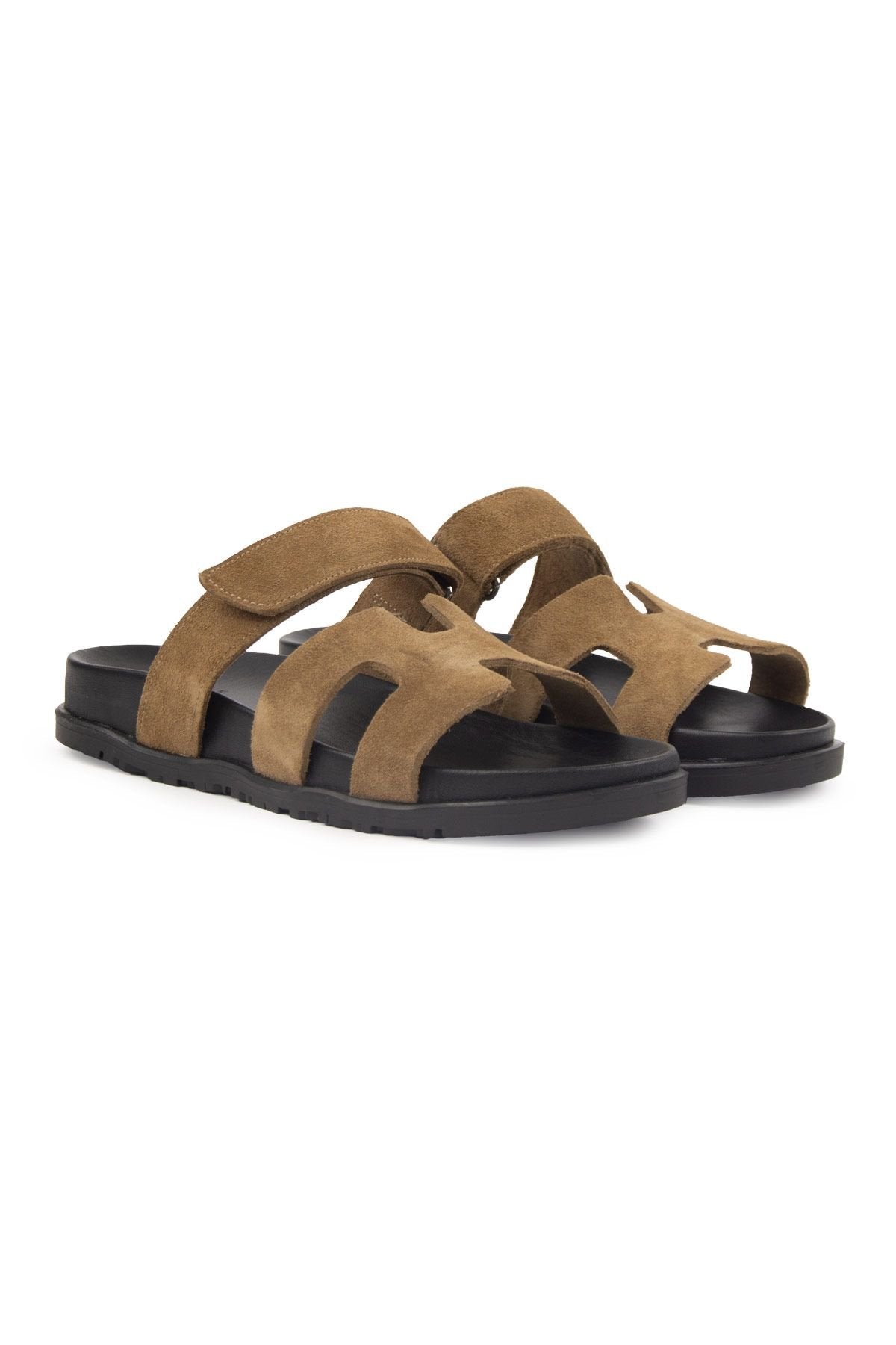 Pegia Women's Suede Strap Slippers 215516  - Stone