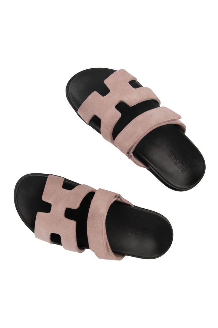 Pegia Women's Suede Strap Slippers 215516  - Rose