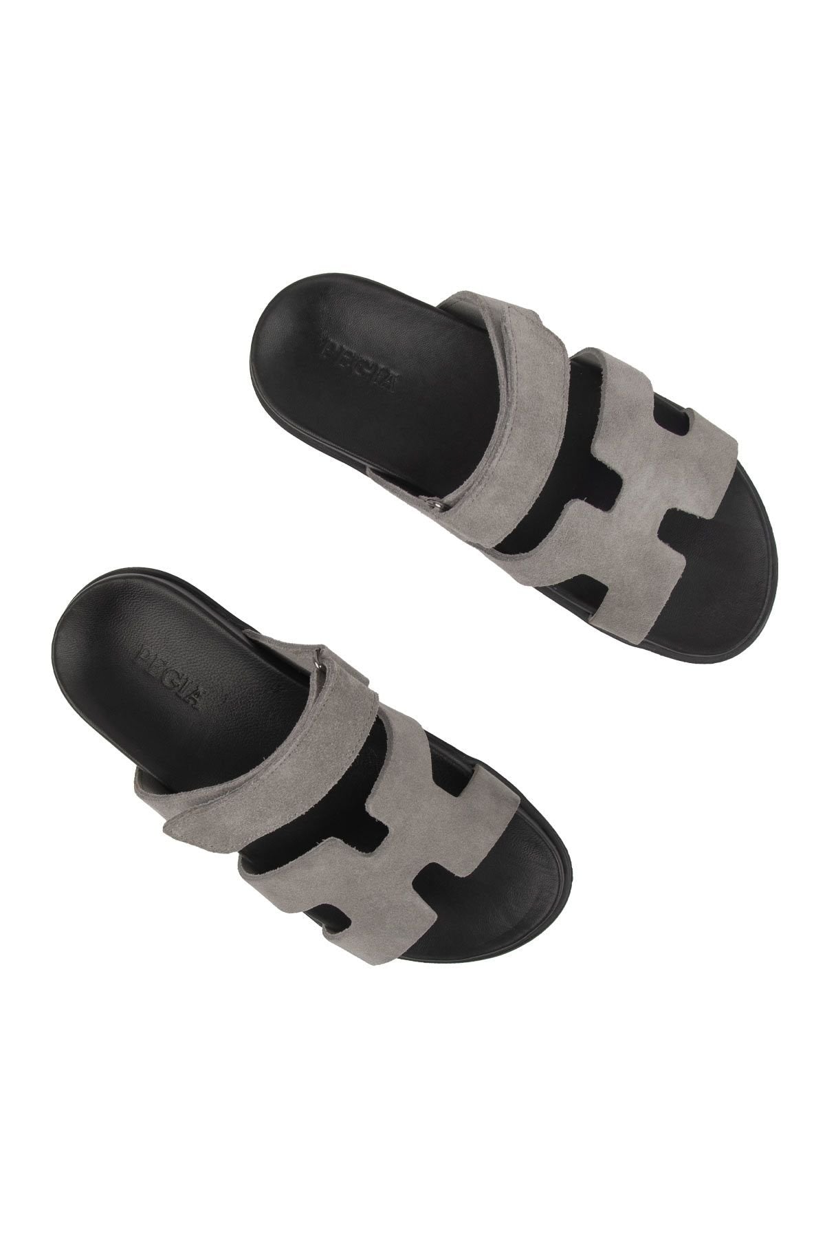 Pegia Women's Suede Strap Slippers 215516  - Grey